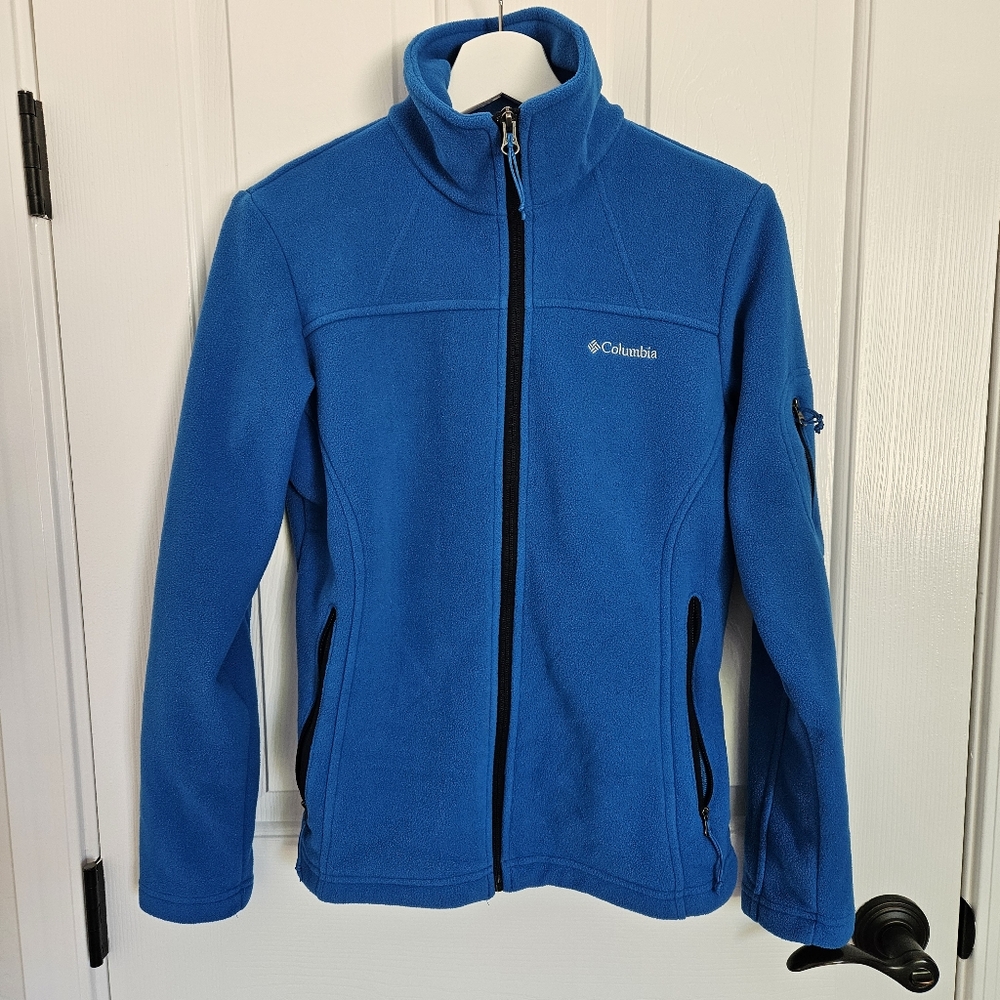 Columbia Royal Blue Fleece Zip Up Jacket Women Size S